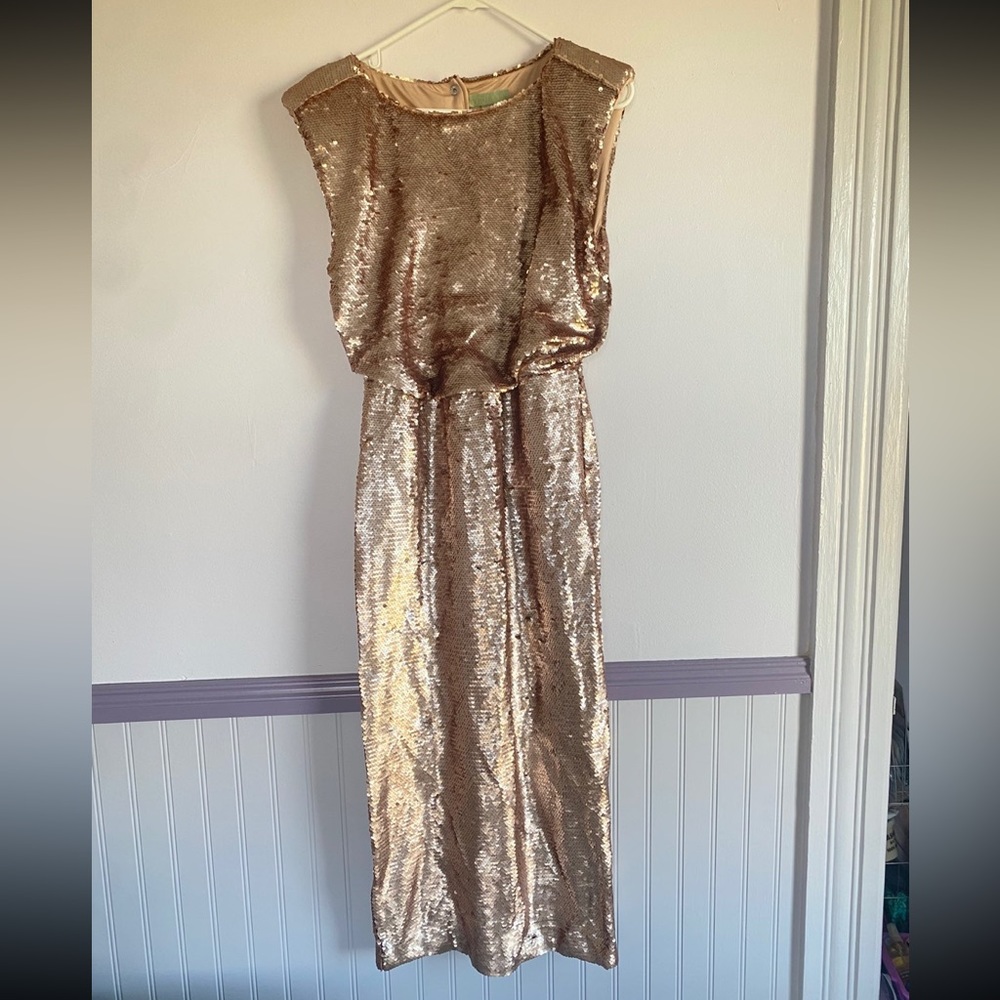 Ryegrass Dress sequins copper/rose gold NWT